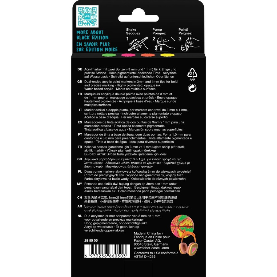 akrilni marker black edition shakepaint neon